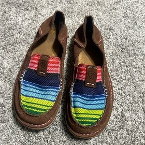 Women’s Ariat Brown Slip-On Shoes with Stripes